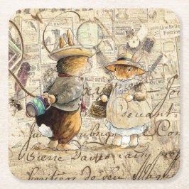 Porta-copo De Papel Quadrado composição do coelho peter