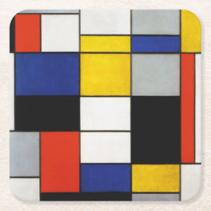 Porta-copo De Papel Quadrado Composição, Mondrian