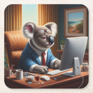 Porta-copo De Papel Quadrado Computador Koala