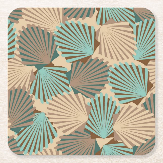 Porta-copo De Papel Quadrado Conchas (Frente)