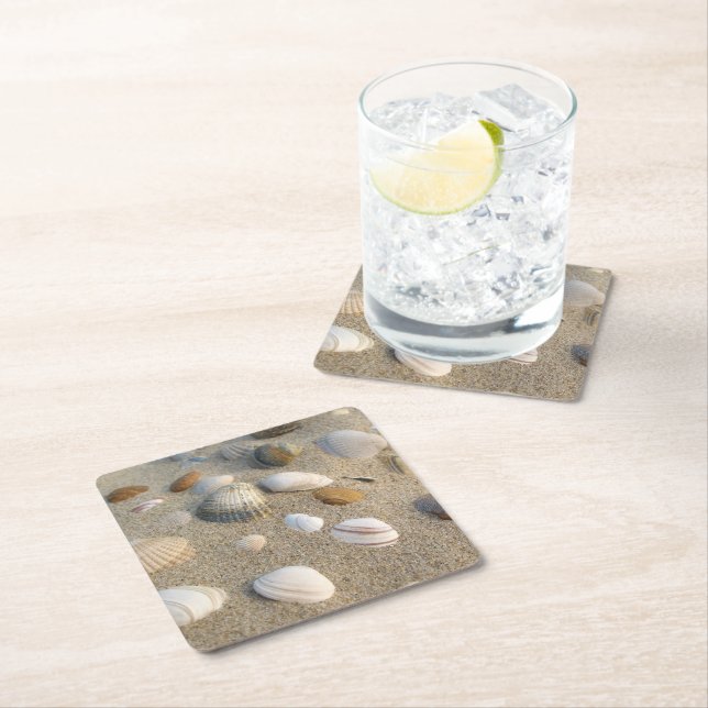 Porta-copo De Papel Quadrado Conchas marítimas (Insitu)