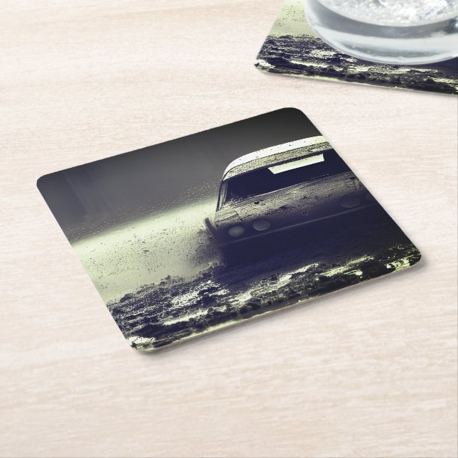 Porta-copo De Papel Quadrado Condução de veículos em lama (Inclinado)