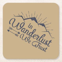 Porta-copo De Papel Quadrado Confie no Wanderlust