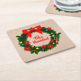 Porta-copo De Papel Quadrado Conjunto de Arco de Feliz Navidad Feliz Natal