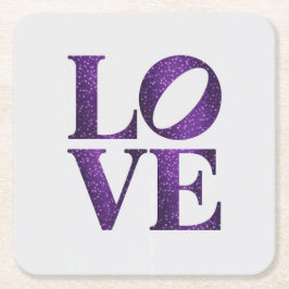 Porta-copo De Papel Quadrado Conjunto de Portas copos Brancas de AMOR Roxo