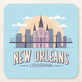 Porta-copo De Papel Quadrado Conjunto de Portas copos da Praça Nova Orleans Lou