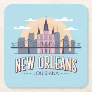 Porta-copo De Papel Quadrado Conjunto de Portas copos da Praça Nova Orleans Lou