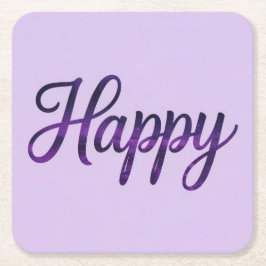 Porta-copo De Papel Quadrado Conjunto de Portas copos de Afirmação Feliz