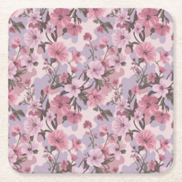 Porta-copo De Papel Quadrado Conjunto de Portas copos de Camo das Flores Rosa