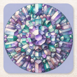 Porta-copo De Papel Quadrado Conjunto de Portas copos de Gemstone de fluorite