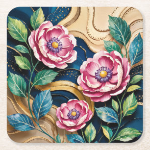 Porta-copo De Papel Quadrado Conjunto de Portas copos de Peões Rosa Azul e Digi