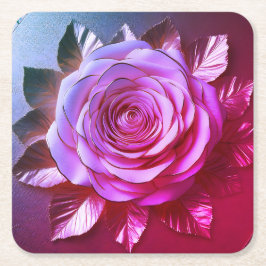 Porta-copo De Papel Quadrado Conjunto de Portas copos de Petais Douradas Rosa R