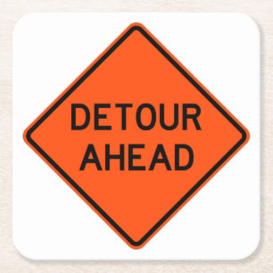 Porta-copo De Papel Quadrado Conjunto de Portas copos de Sinal de Detour Clássi