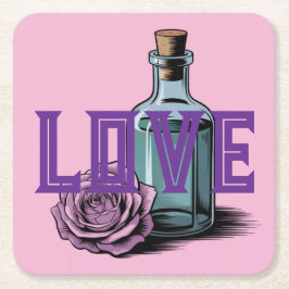 Porta-copo De Papel Quadrado Conjunto de Portas copos do Rosa do LOVE