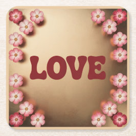 Porta-copo De Papel Quadrado Conjunto de Portas copos Douradas de Maroon LOVE