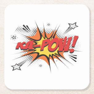 Porta-copo De Papel Quadrado Conjunto de Portas copos Ka-Pow Muito Divertido