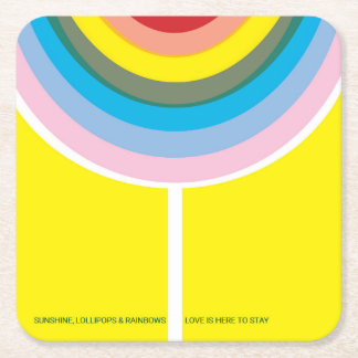 Porta-copo De Papel Quadrado Conjunto de portas copos multicoloridos "O amor es