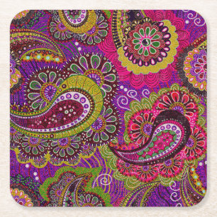 Porta-copo De Papel Quadrado Conjunto de Portas copos Paisley