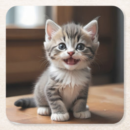 Porta-copo De Papel Quadrado Conjunto de Portas copos Sorridentes de Gatinhos d