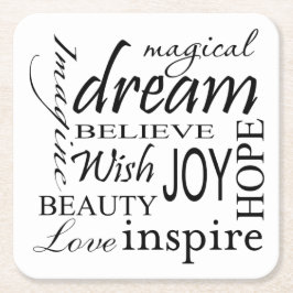 Porta-copo De Papel Quadrado Conjunto de Seis Portas copos de Papel - Sonho