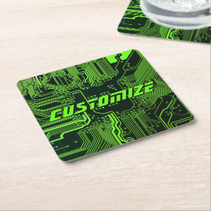 Porta-copo De Papel Quadrado Conselho de Circuito Eletrônico Verde PCB Personal