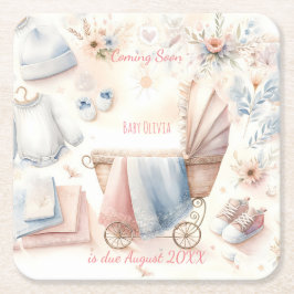 Porta-copo De Papel Quadrado Convite para lançamento em breve