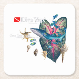 Porta-copo De Papel Quadrado Convite tropical