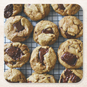 Porta-copo De Papel Quadrado Cookies de chocolate