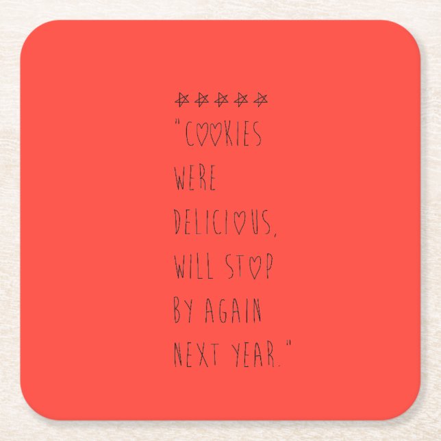 Porta-copo De Papel Quadrado Cookies were delicious (Frente)