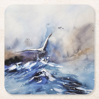Porta-copo De Papel Quadrado Copo de Arte de Aquarela Tempestade Oceânica Atmos