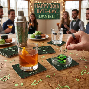 Porta-copo De Papel Quadrado Copo de Bebida da Festa do Código de Tecnologia