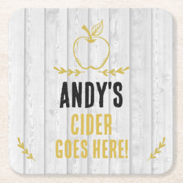Porta-copo De Papel Quadrado Copo de Cider Efeito Madeira Envelhecida Tapete de