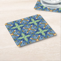 Copo de Papel Arabesco Pássaro Azul