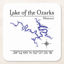 Porta-copo De Papel Quadrado Copo de papel mapa do Lago dos Ozarks Missouri