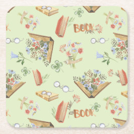 Porta-copo De Papel Quadrado Copo de papel temático de livro elegante