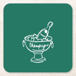 Porta-copo De Papel Quadrado Coquette Champagne