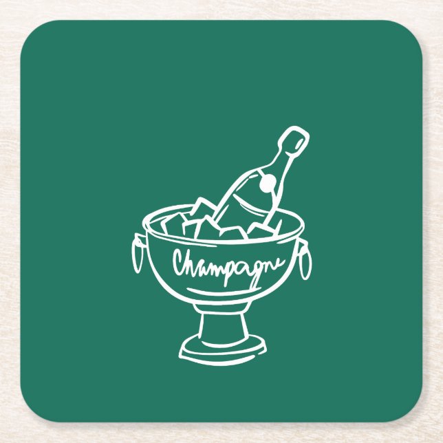 Porta-copo De Papel Quadrado Coquette Champagne (Frente)