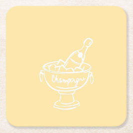 Porta-copo De Papel Quadrado Coquette Champagne