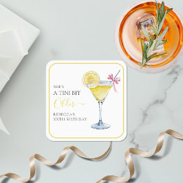 Porta-copo De Papel Quadrado Coquette Lemon Cocktail A Tini Bit Older Birthday