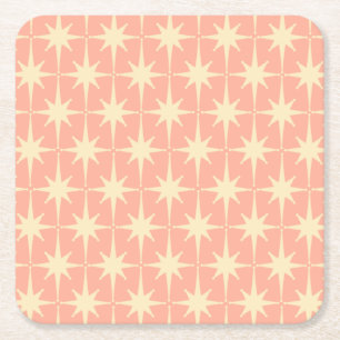 Porta-copo De Papel Quadrado Cor-de-rosa-rosa do padrão atômico da 50 de vinh