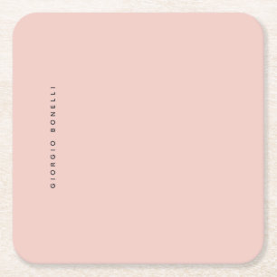 Porta-copo De Papel Quadrado Cor Pastel Minimalista Moderna Nome Próprio