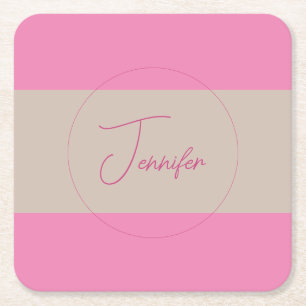 Porta-copo De Papel Quadrado Cor Simples de Pastel Simples Moderna e Minimalist