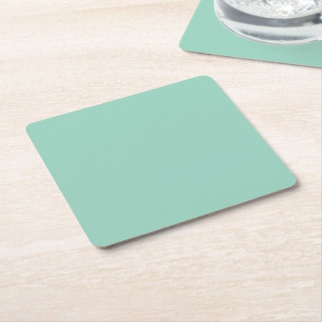 Porta-copo De Papel Quadrado Cor sólida verde pastel (Inclinado)