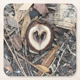 Porta-copo De Papel Quadrado coração de Porta copos