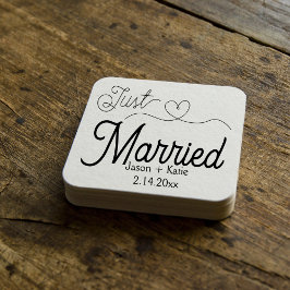 Porta-copo De Papel Quadrado Coração Fofo Casamento Recém-Casados Caligrafia Di