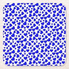 Porta-copo De Papel Quadrado Corações Coloridos e Dimensionados Aleatoriamente