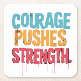 Porta-copo De Papel Quadrado Coragem Empurra Força