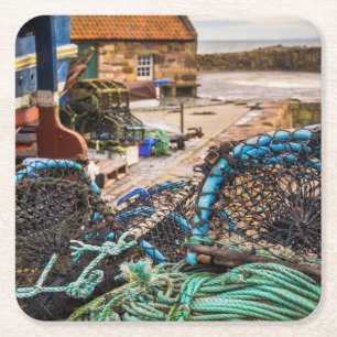 Porta-copo De Papel Quadrado Cordas e potes de lagosta   Pittenweem, Scotland