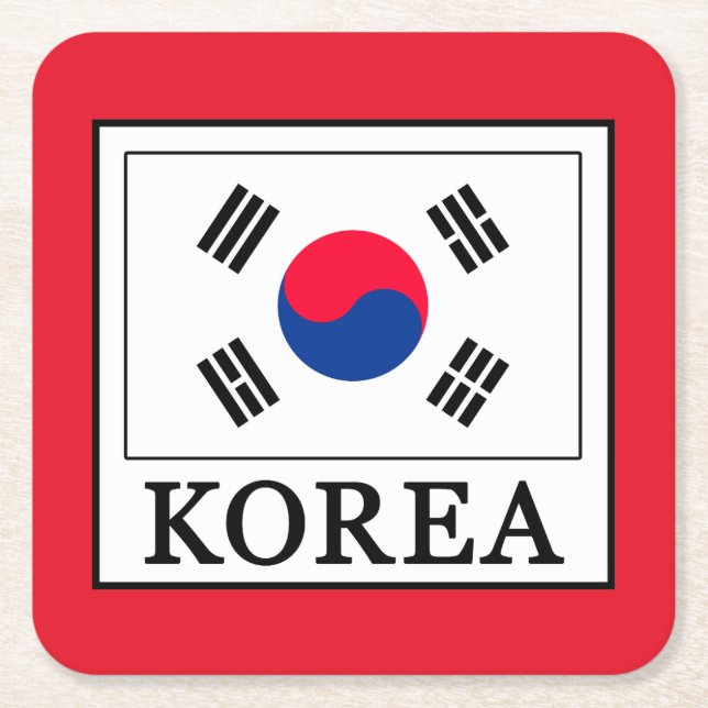 Porta-copo De Papel Quadrado Coreia (Frente)