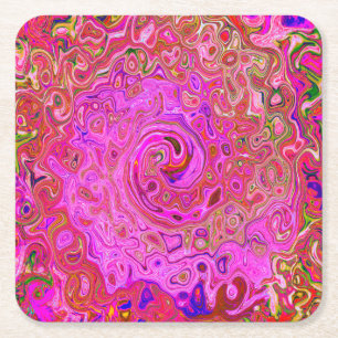 Porta-copo De Papel Quadrado Cores cor-de-rosa-quente marmoreadas Abstrato Rote